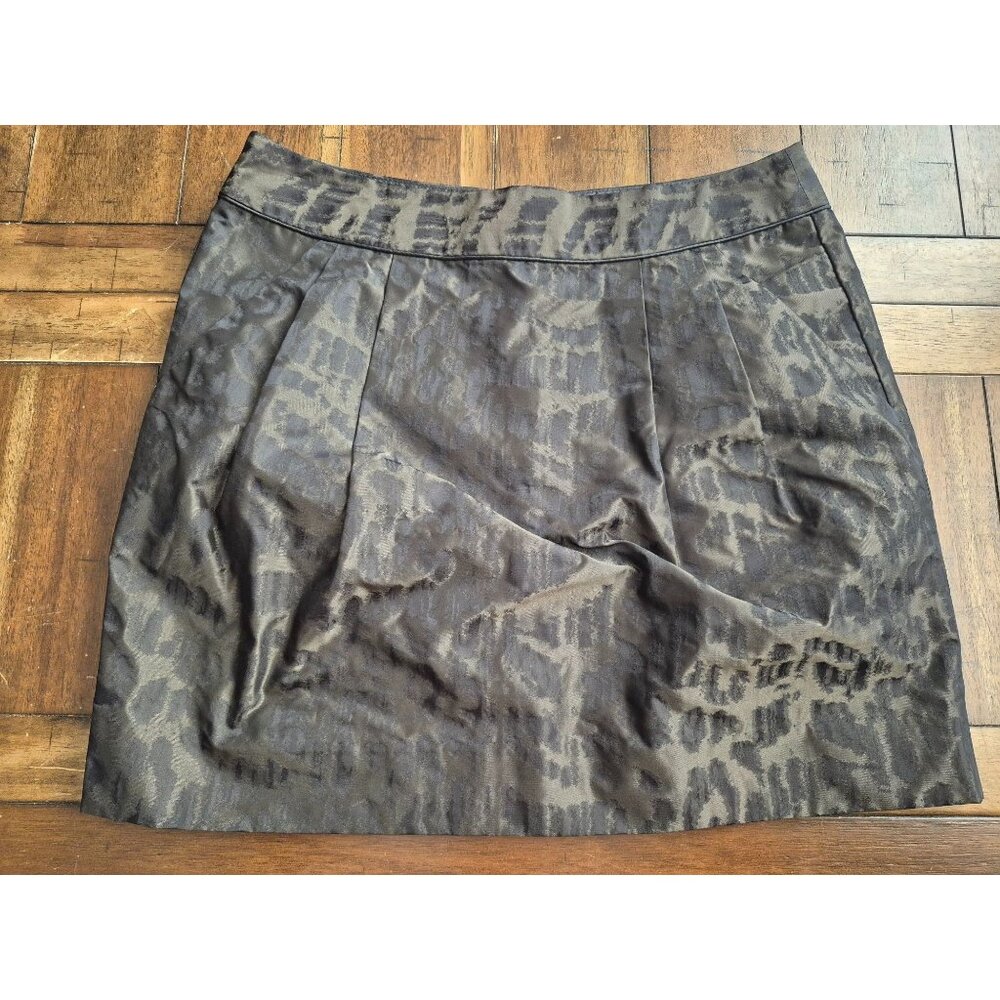 Gap Black Leopard Jacquard Mini Skirt Size 0